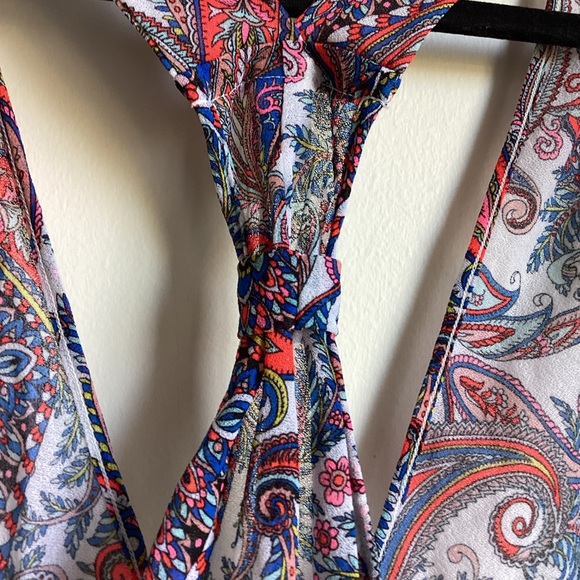 Luli Fama Rebeldia -T Back Romper Womens Size Large Paisley Mixed Print  Beach - Picture 8 of 16